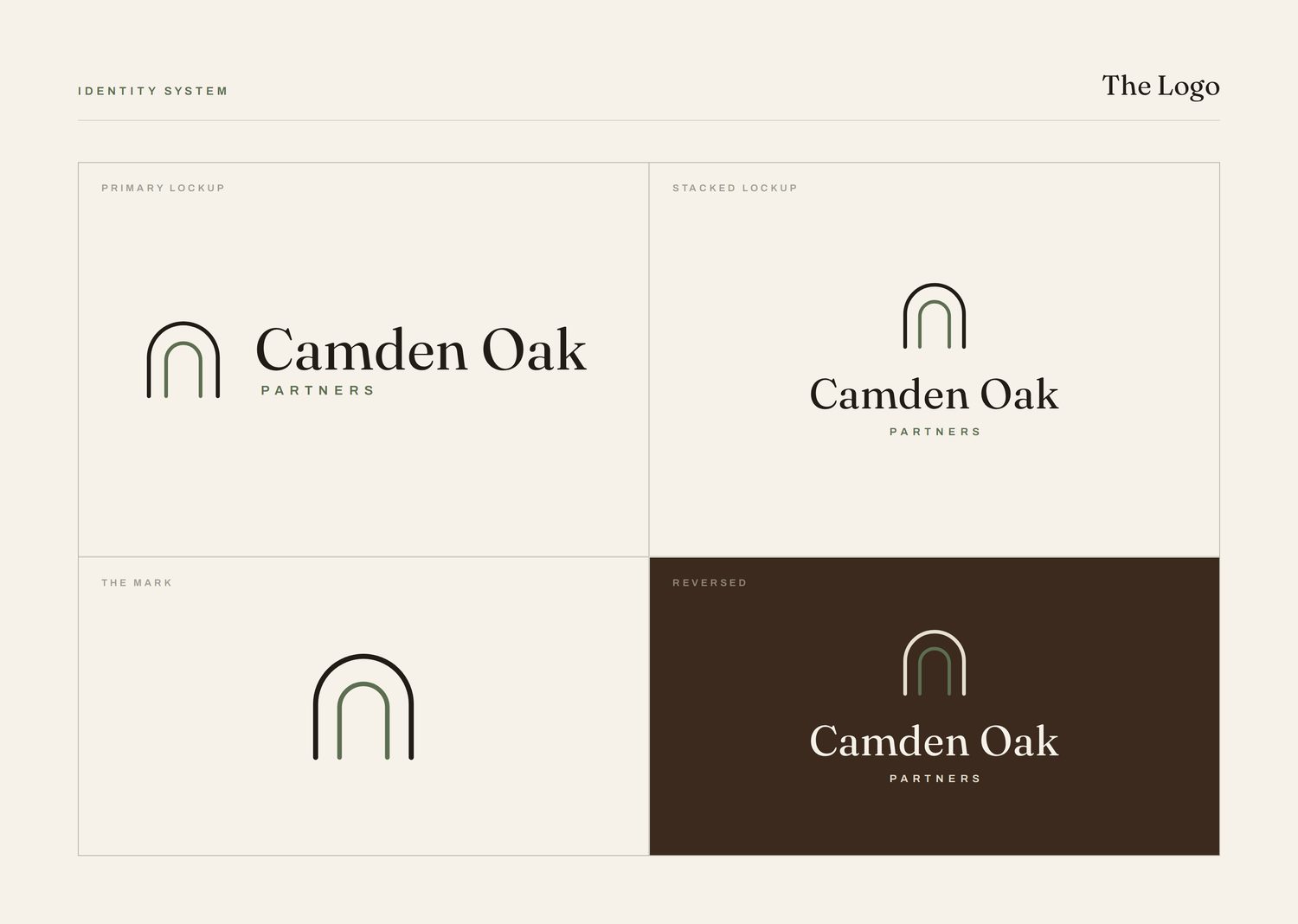 Camden Oak Partners Logo and mark system