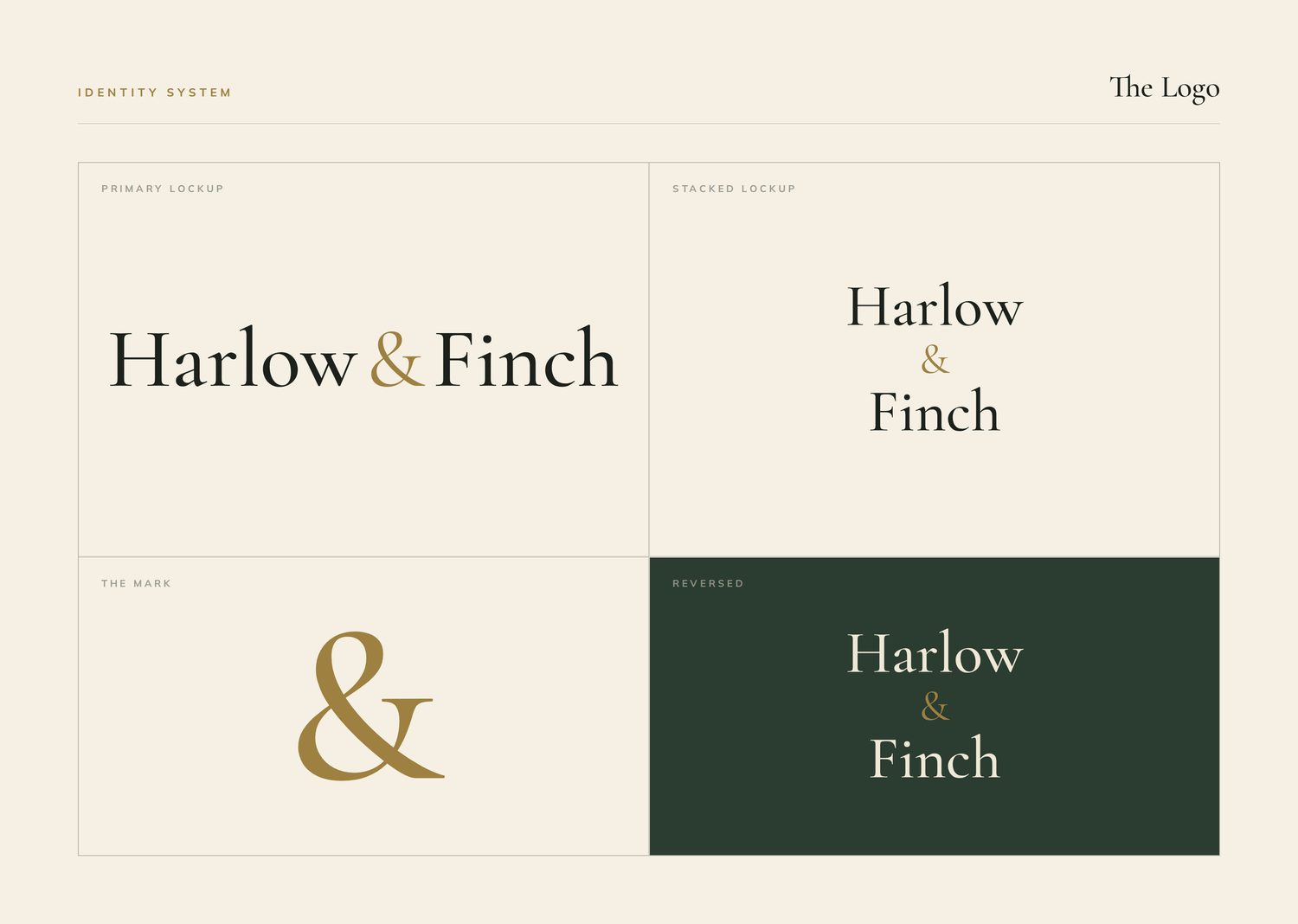 Harlow & Finch Logo and mark system