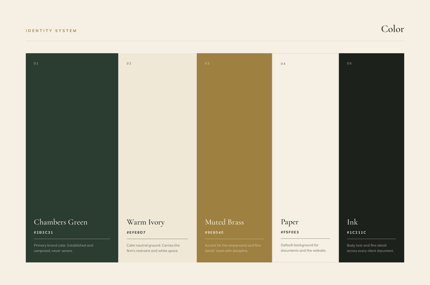 Harlow & Finch Color palette
