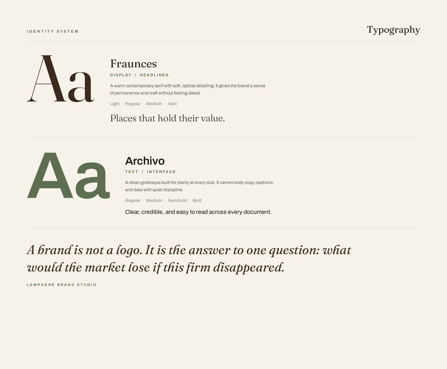 Camden Oak Partners Typography