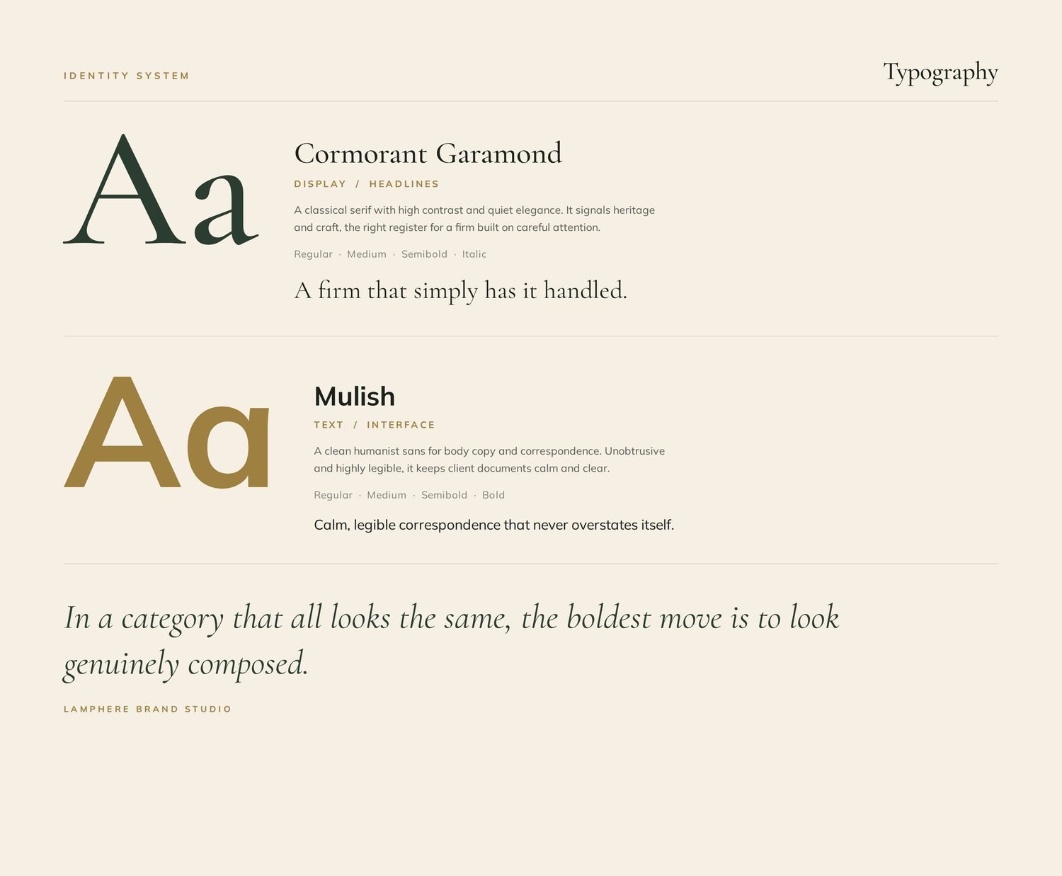 Harlow & Finch Typography